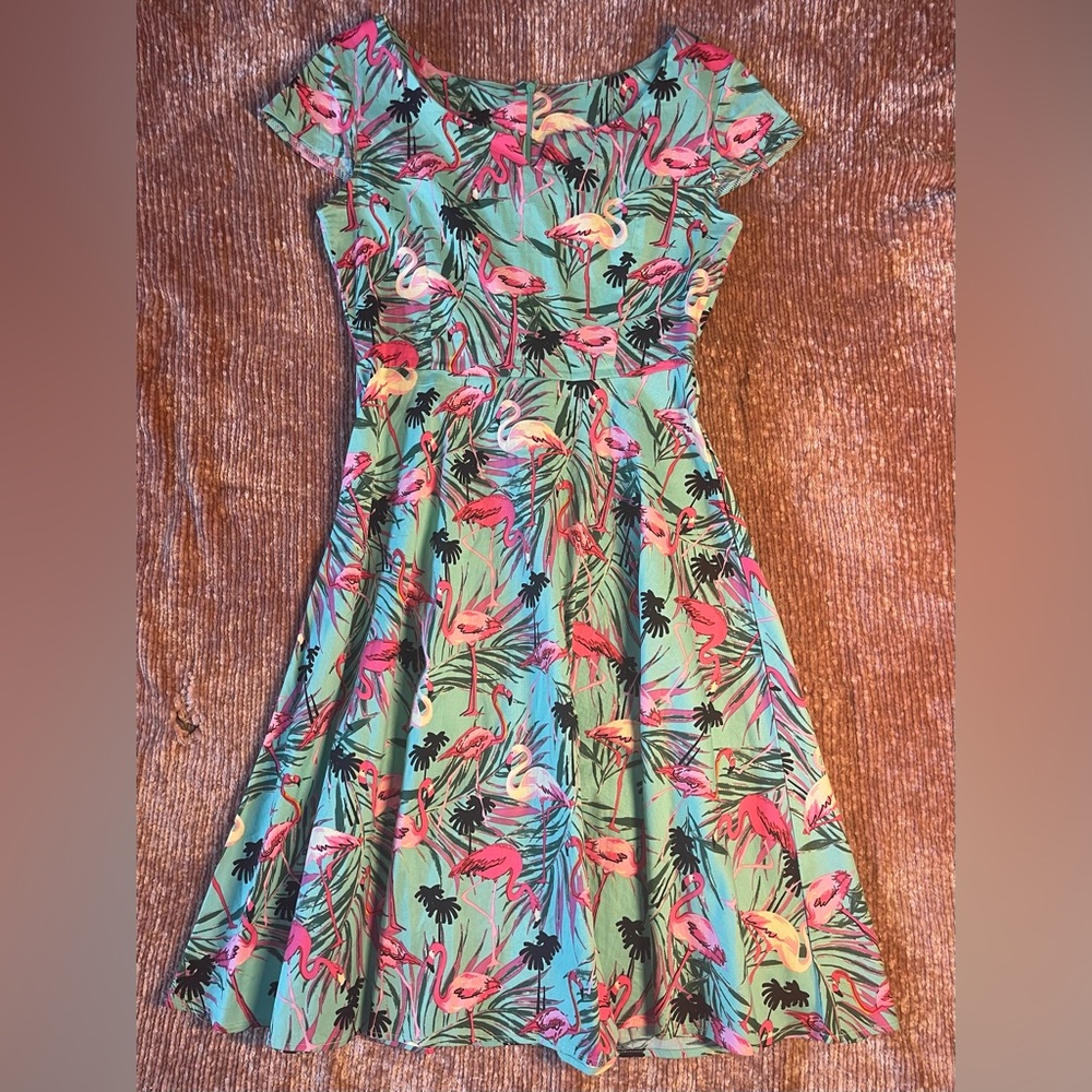 New Women’s small ModCloth Flamingo Print Dress